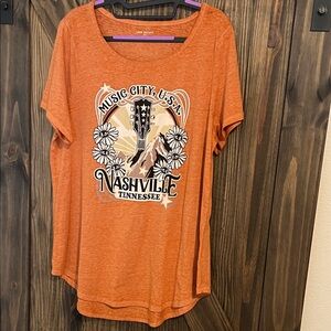 Lane Bryant Burnt Orange Nashville Music Tee 14/16